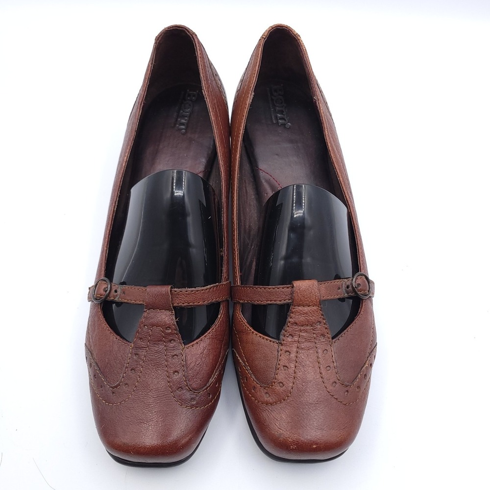 Born Mary Jane Shoes Women Size 9.5 M Brown Leather Brogue Low Heel W6428 - Picture 8 of 12